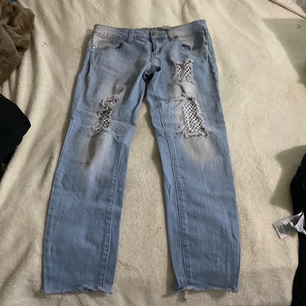 VIP JEANS WITH FISHNETS